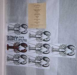 Advertising& Menu for The Phantom Cafe